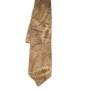 Liberty England Vintage cotton tan brown paisley tie